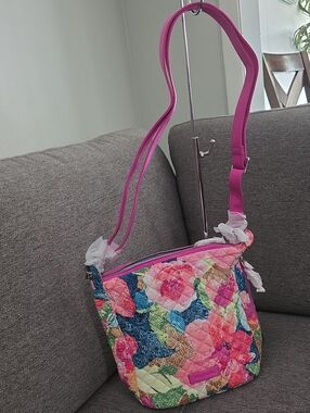 Vera Bradley Vibrant Pink Floral Quilted Crossbody